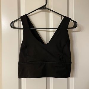 Black cross back sports bra